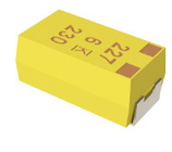 Condensatore di tantalio del supporto della superficie di polimero di Kemet T520B157M006ATE045 nel giallo